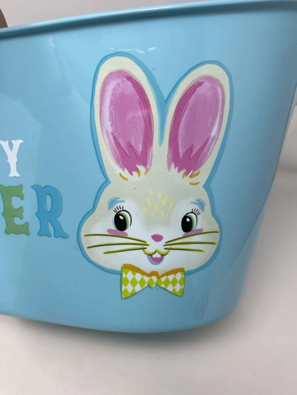 Target Happy Easter Plastic Tub Light Blue - Spritz™ Handles Bunny Chicks
